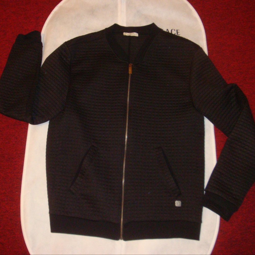 Authn Versace Collection Mens Black Bomber Jacket